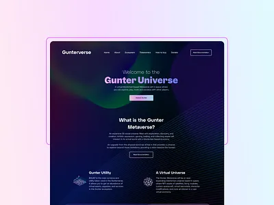 Gunterverse UI animation design graphic design gunter guntertoken gunterverse icon landingpage metaverse metaverseui motion graphics token ui ux vector web3 web3ui