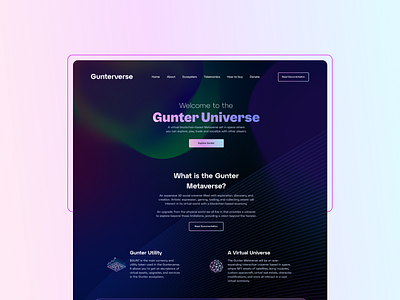 Gunterverse UI animation design graphic design gunter guntertoken gunterverse icon landingpage metaverse metaverseui motion graphics token ui ux vector web3 web3ui