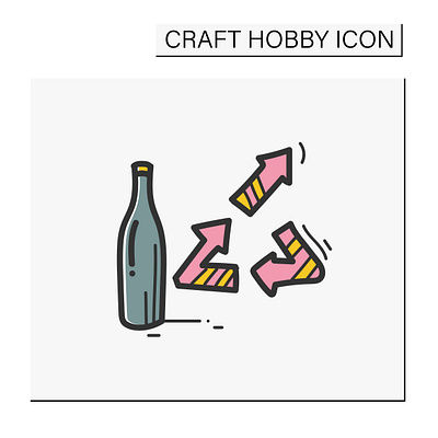 Upcycling hand draw color icon activities art bottle branding design graphic design icon illustration logo stye ui vector