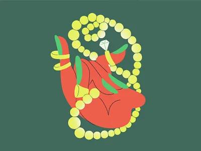 5 Golden Things apple pencil character christmas design drawing figure gold hand happy holidays holidays illustration ipad pro jewelry merry christmas ring series things