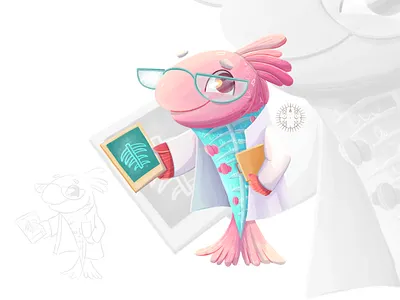x-ray fish character design art character design children illustration deli illustration illustrator kid art procreate raster illustration