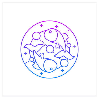 Pisces gradient icon art branding calendar design graphic design icon illustration logo stye ui vector