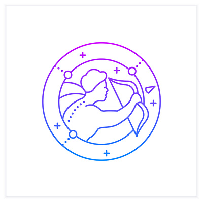 Sagittarius gradient icon art branding design graphic design icon illustration logo magic stye ui vector