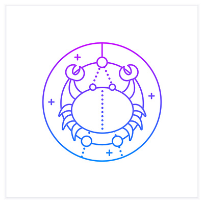 Cancer gradient icon art branding design graphic design icon illustration logo mystic stye ui vector