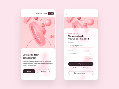 Let's Sign In app design illustration ui ux vector