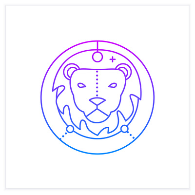 Leo gradient icon art astronomy branding design graphic design icon illustration logo stye ui vector