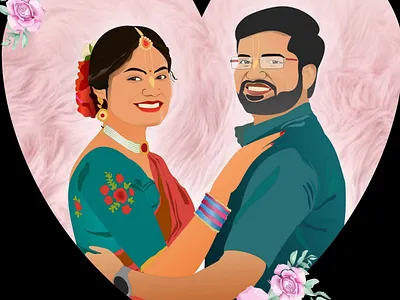Illustration of image of wedding couple animation design graphic design illustration vector