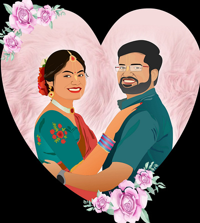 Illustration of image of wedding couple animation design graphic design illustration vector