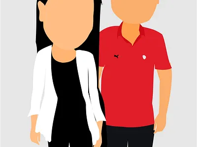 Illustration of a couple in cartoonic form design graphic design illustration vector
