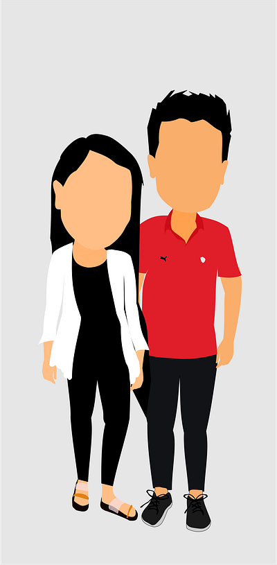 Illustration of a couple in cartoonic form design graphic design illustration vector