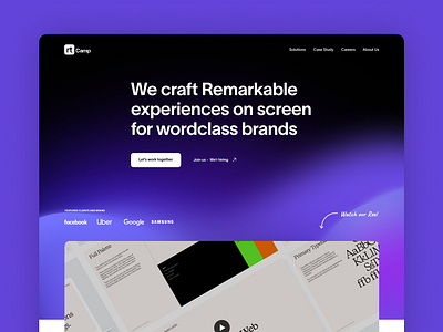 Creative Agency - Hero Section branding creative agency figma gradient hero section landing page ui