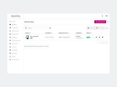 Design Dashboard of squadsy admin article dashboard design draft illustration logo panel squadsy ui