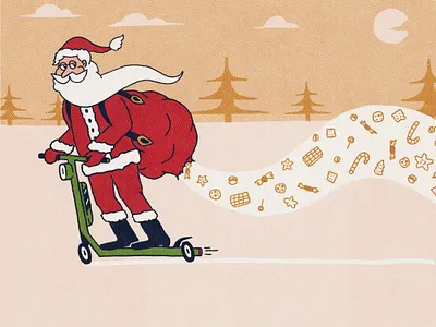 Santa character christmas doodle illustration santa santa claus