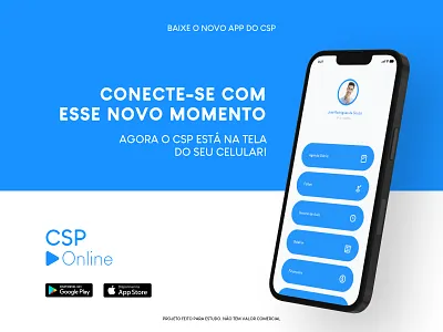 CSP Online 3d aplication app banner branding escola graphic design logo ui