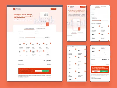 Drinks.ng: Event Drinks Calculator app design ui ux