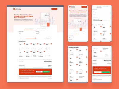 Drinks.ng: Event Drinks Calculator app design ui ux