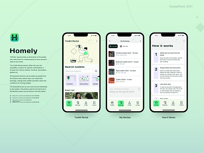 Designflows 2021 - Toolkit rental app app designflows figma illustration rent repair screen tool toolkit ui ux vector