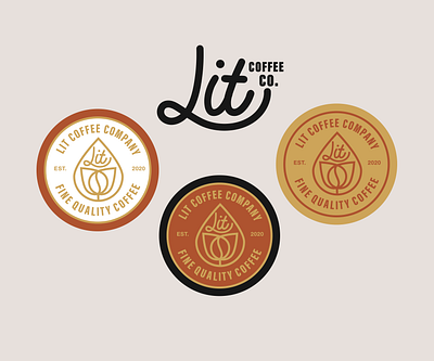 LIT COFFEE CO. brand design branding design graphic design illustration logo