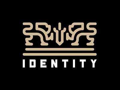 Simple lion and sword logo