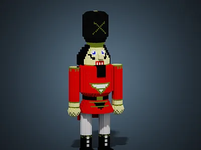 Nutcracker 3d 3dart christmas magicavoxel nutcracker vox voxedit voxel voxel art