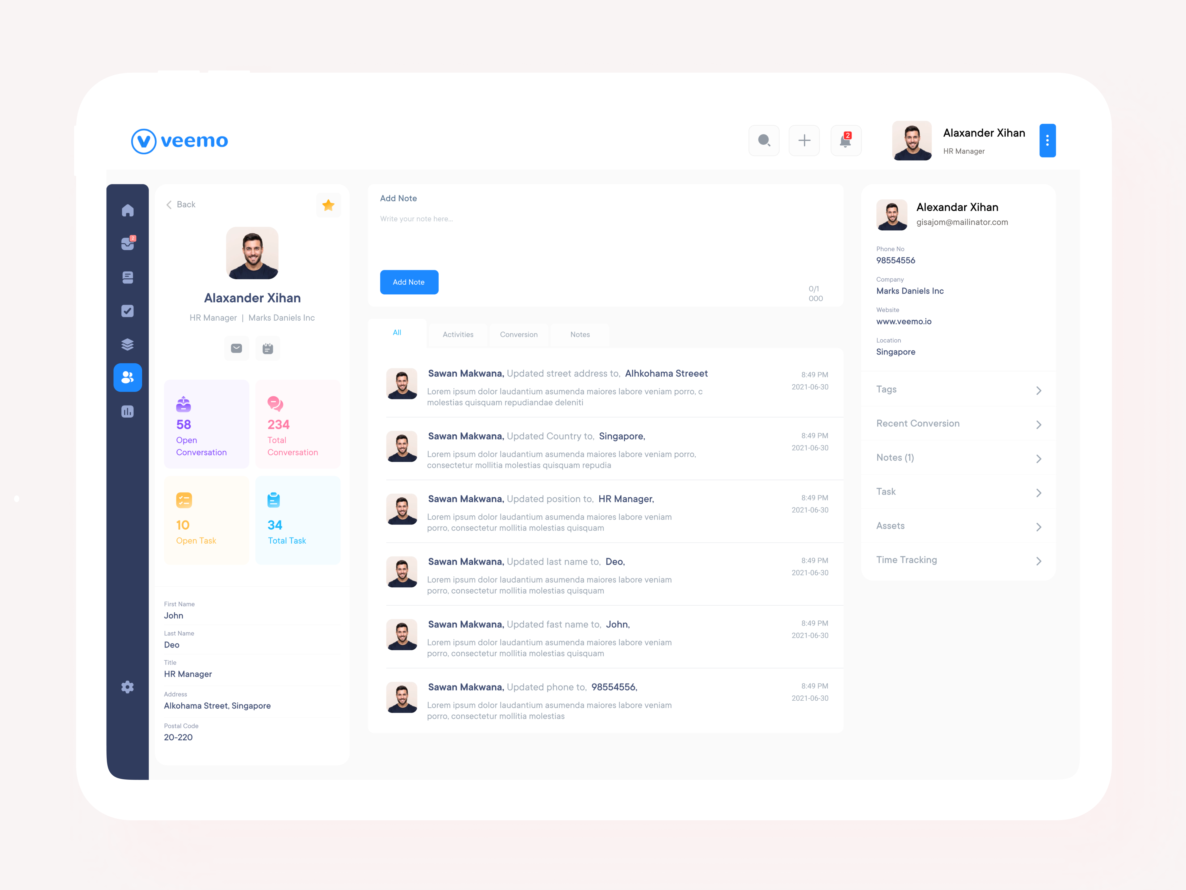 Example of Dashboard Design Concept