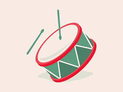 Christmas Little Drummer Boy branding christmas design drum drummer holiday icon illustration little drummer boy logo music red and green vector