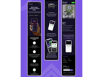 Arila wallet mobile preview bitcoin crypto figma landing page mobile