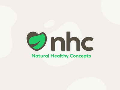Natural Healthy Concepts (NHC) Logo brand branding design graphic design green health heart icon identity illustration leaf logo natural nhc typography vector
