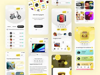 Lottery game app - UX/UI art direction design direction artistique game lottery mobile app ui design ux design