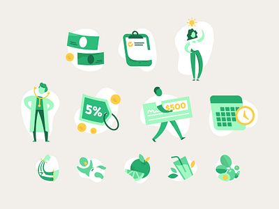 Natural Healthy Concepts (NHC) Illustrations brand branding design graphic design green health healthy icon identity illustration logo natural nhc personality typography vector