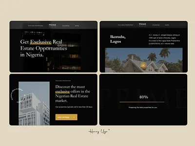 Prime Realty (Real Estate Website design) black and gold black and gold design company website corporate website dark theme dark website real estate real estate website ui uiux web design website design