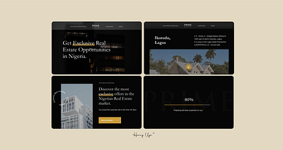 Prime Realty (Real Estate Website design) black and gold black and gold design company website corporate website dark theme dark website real estate real estate website ui uiux web design website design