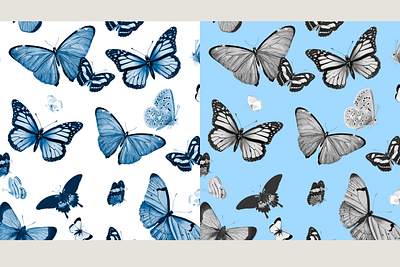 Vintage Butterfly Seamless Pattern Set branding design estampa fashion graphic design illustration pattern print repeat repeating