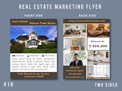 Real Estate Marketing Flyer Template #18 branding design flyer design flyer template graphic design marketing printing real estate real estate flyer real estate marketing