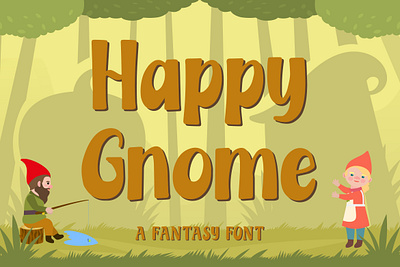 Happy Gnome - Fantasy Font apparel branding design display fantasy font illustration logo modern poster quotes