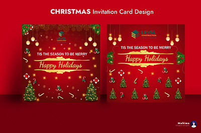 Christmas Invitation Card Design birthday brand business card design christmas christmas card creative design happy holiday illustration insert card invitation merry christmas post card product insert thank you card thanksgiving card vector wedding card