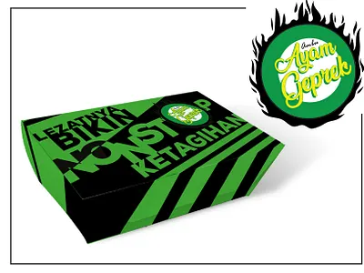 Ambu Ayam Geprek Logo & Packaging branding chicken company logo design food illustration logo packaging ui