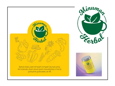 Minuman Herbal Logo & Packaging branding company logo design herbal drink logo ui