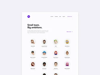 Team minimal people team website