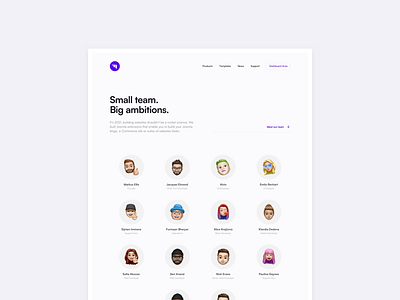 Team minimal people team website