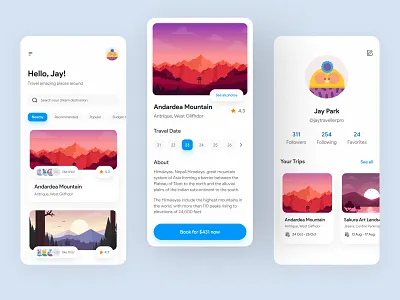 Travel App Concept app design booking app clean app clean design clean ui dailyui design minimal design modern design modern ui travel travel app travel design travelling user interface design