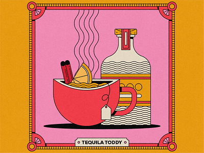 Drawcember: Cozy Drinks cocktail illustration lemon mug tequila