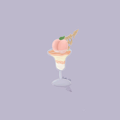 Peach Sundae art design digital digitaldrawing drawing food foodart fooddrawing foodpic graphic design illustration painting yummy