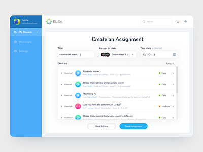 Assignment Webapp 100daychallenge assignment challenge clean edtech education elsa english student teacher technology test ui clean ui ux webapp website