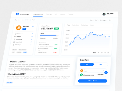 EchoExchange, Crypto Trading WebSite binance bitcoin blue btc chart coinmarketcap crypto crypto wallet cryptocurrency desktop finance nft trend2022 uidesign web website