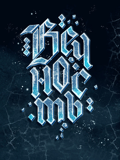 Ice Eternity branding brushes design ice lettering procreate texture typography winter