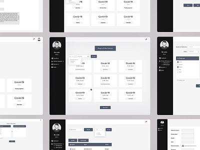 Verivax - Vaccine Dashboard Wireframe 2022 black white clean covid 19 dashboard figma grayscale health hi fidelity latest meical mockup modern shah alam trend ui vaccine web application wireframe wireframes