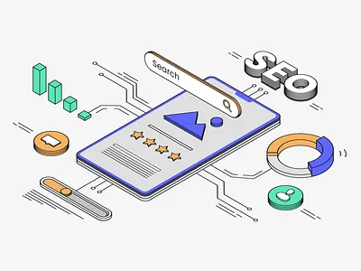 Mobile SEO: The Beginner’s Guide for Busy Marketers blog illustration isometric mobile seo web