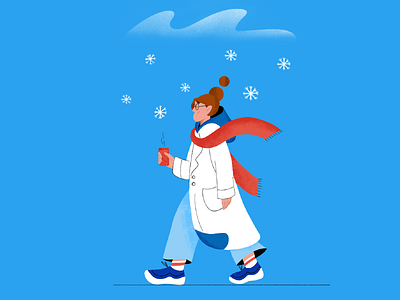 Winter 2d 2d character character character design christmas holidays cloud holidays illustration procreate snow snowing teenager vector winter