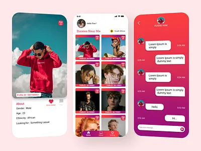 Dating App app design ui ux